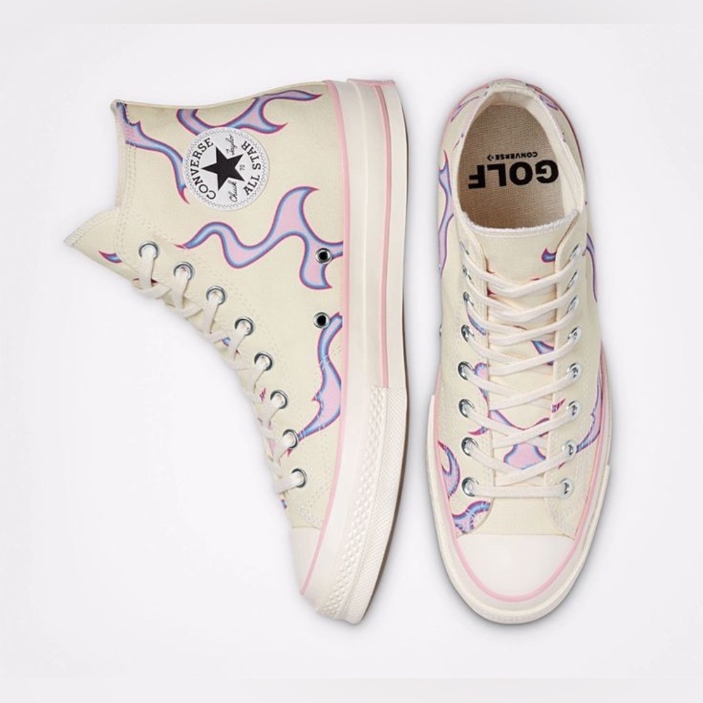 Converse x Golfwang Chuck 70 Hi "Pink Flames" sneakers - Picture 1 of 10